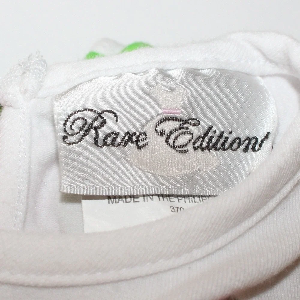 Rare Editions Bunny Easter‎ Outfit Set 3-6M White Green Pink 2pc Leggings Tunic